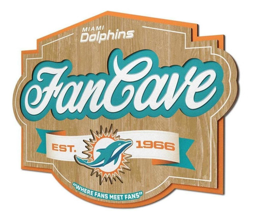Letrero Madera Fan Cave 3d Sign Dolphins