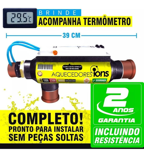 Aquecedor Para Piscinas Até 10.000 Litros Bivolt Compacto