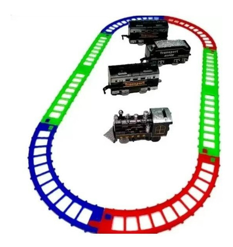 Brinquedo Trem Expresso Pequeno Movido A Pilha Com 12 Peças