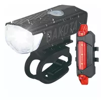 Comprar Kit Luces Usb Led Seguridad Bici Delantera Y Trasera + Color Negro