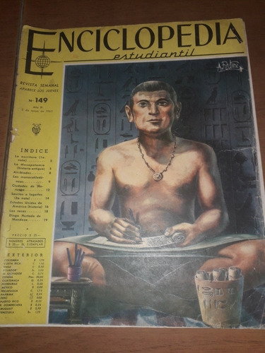 Antigua Enciclopedia Estudiantil 1963 Mesopotamia Escritura 