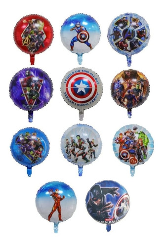 11 Globos Avengers Redondos