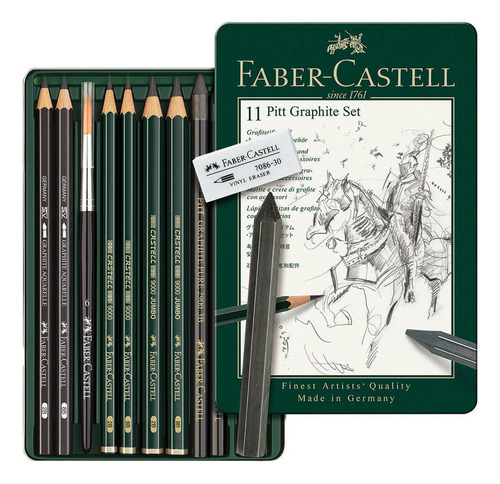 Lápices De Grafito Mate Faber Castell Pitt Estuche C/11 Pzas