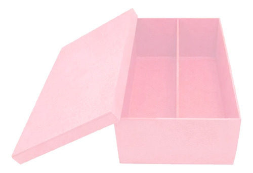 Caixa P/ Mini Chandon 1 Div 25x15x8 5un Madeira Mdf Pintado Cor Rosa Bebê