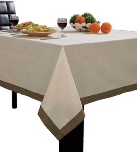 Mantel Lino Sermat Mesa Ovalada Con Encaje 8sillas 250x150cm