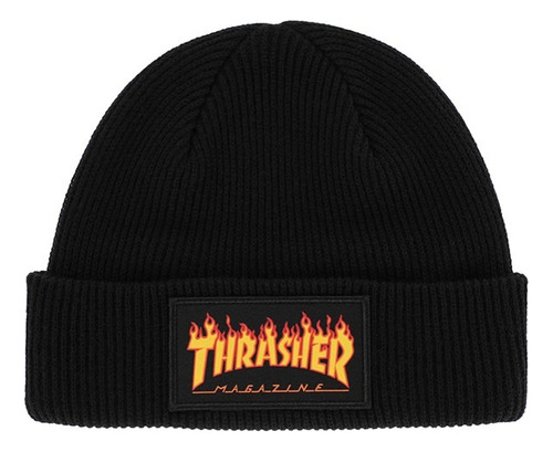 Gorro Thrasher - Flame Patch Black