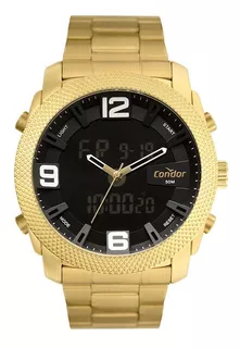 Relógio Condor Masculino Digital Dourado - Cobj3815ac/4d Cor do bisel Preto Cor do fundo Preto