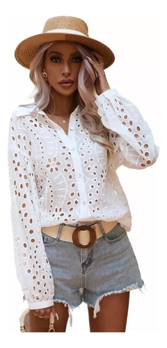 Camisa Mujer Broderie Calada Importada 