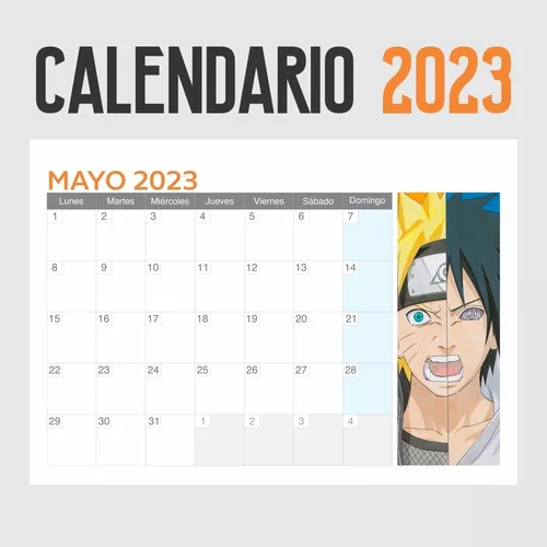 Calendario anime  Naruto, Calendario, Guia santillana