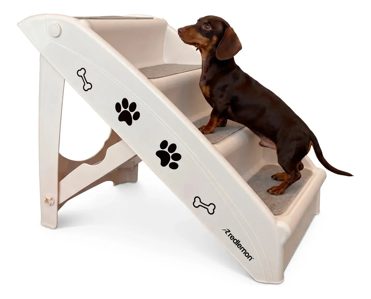 Escalera Plegable para Perro Con Patas Antideslizantes Rampa para Perro Gato y Mascotas con Escalones Antideslizantes para Sofa Cama o Auto para Interiores y Exteriores 49 cm de Al