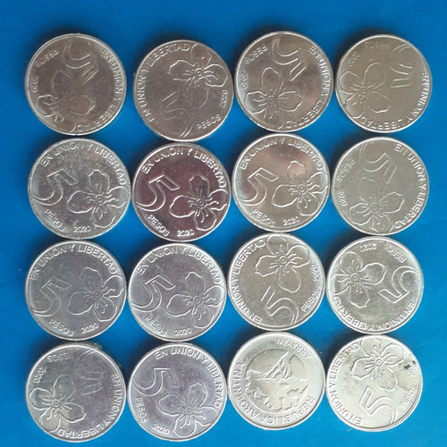 Monedas Antiguas Argentinas De 5 Pesos 2020 X 16 Un.arrayan