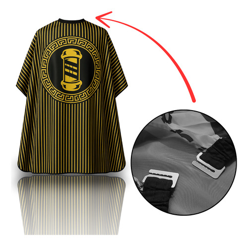 Kit Combo Set De 3 Capas De Barbería Peluquería Profesional Capa Polo De Barbería Amarillo