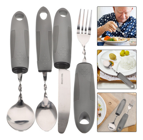 X Talheres De Viagem Parkinson's Spoon Fork Utensílio Para