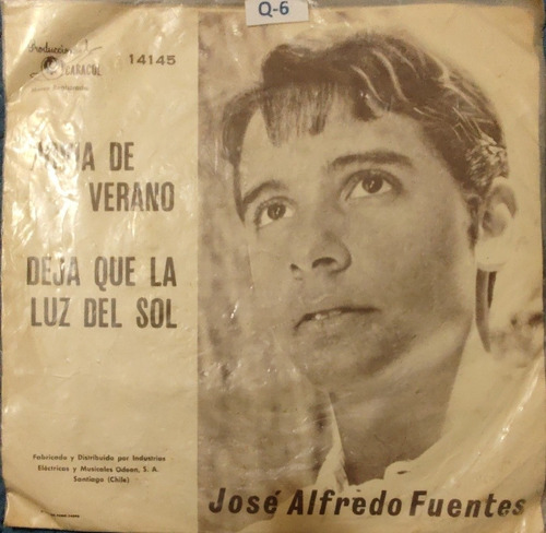Vinilo Single De Jose Alfredo Fuentes --  Novia De Ver ( Q6