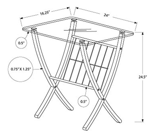 Mesa De Revista De Madera Curvada De Monarch Specialties Con