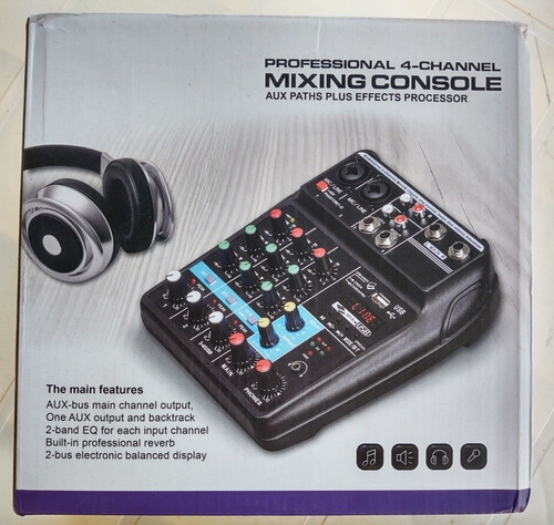 Mesa De Som Mixing Console 4 Canais.