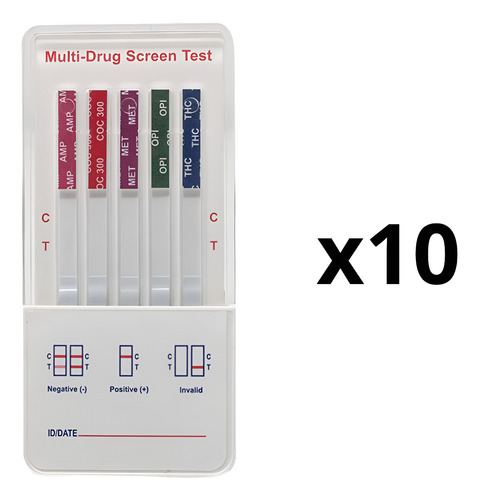 Prueba Antidoping 5 Parametro Anf Thc Coc Met Opi 10 Pz Vaso