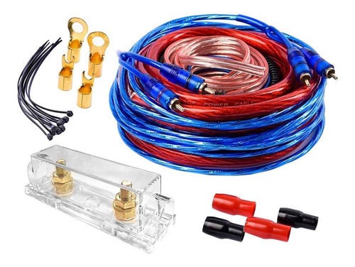 Kit De Cables 4 Gauges K-009 Blauline 2500w Potencia Auto