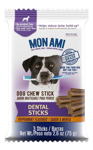 Golosina Snack Saludable Perro Mon Ami Dental Stick 75 Gr