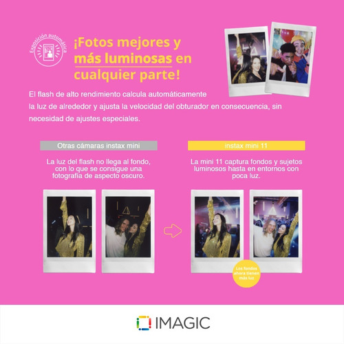 Imagen 7 de 8 de Camara Fuji Instax Mini 11 Polaroid Selfie + Rollo 20 Fotos*