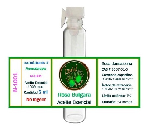 Rosa Búlgara 2ml - Aceite Esencial De Rosa Damascena  