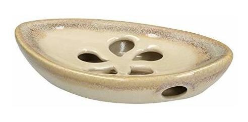 Ceramic Soap Dish With Self Draining Tray Bar Soap Spon...