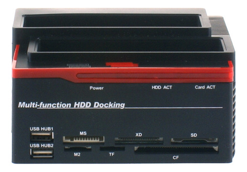 Dock Usb 2.0 Para Hdd Com Hub E Clone, Leitor De Cartão Incl