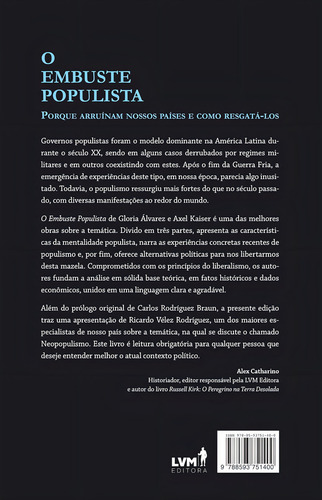 O Embuste Populista: Porque Arruínam Nossos Países, E Como Resgatá-los, De Álvarez, Glória. Lvm Editora, Capa Mole, Edição 1ª Edição - 2019 Em Português