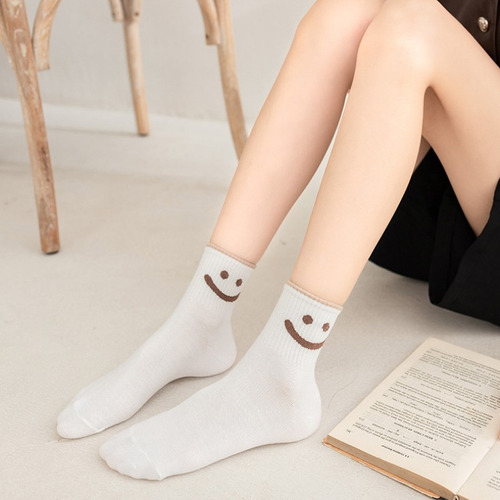 5 Pares De Calcetines Suaves De Algodón Con Forma De Cara So
