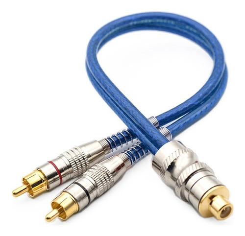 Cabo Y Rca 1 Femea E 2 Machos Azul Blindado Tech One 5mm