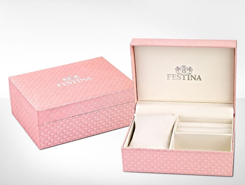 Reloj Festina Mujer Mademoiselle F20494/4 Malla Plateado Bisel Plateado Fondo Blanco Nacarado