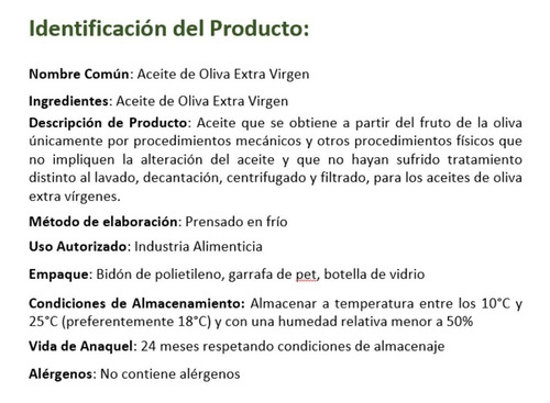 Imagen 5 de 5 de Aceite De Oliva Extra Virgen 5 Litros Marca D'artana