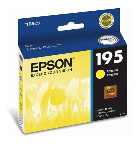 Tinta Epson Yellow Xp-101/xp-201 T195420al Amarilla Original