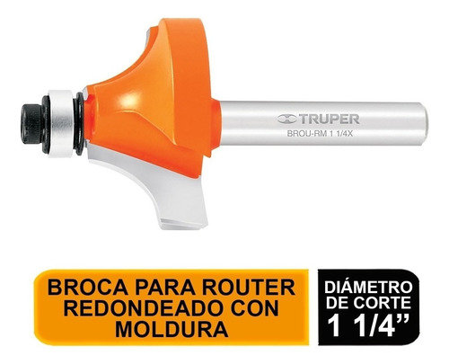 Broca Para Router Redondeado, 1-1/4  Con Balero   11473