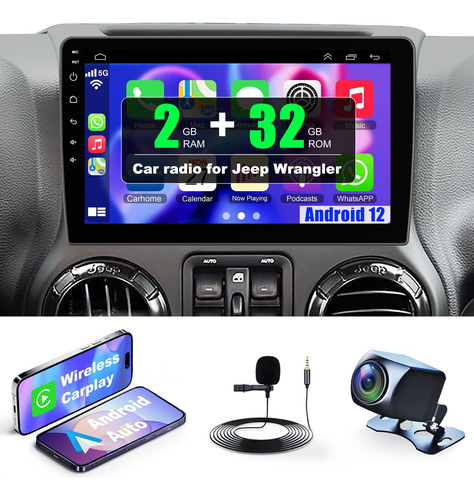 Radio Coche Android 12 Para Jeep Wrangler Jk Compass Grand