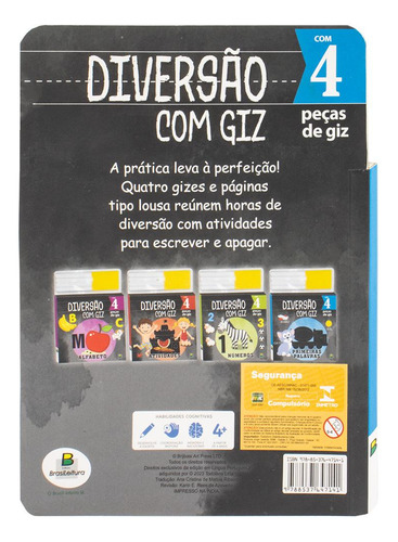 Diversão Com Giz: Primeiras Palavras, De Brijbasi., Vol. 1. Editorial Brasileitura, Capa Dura, Edição 1 Em Português, 2024