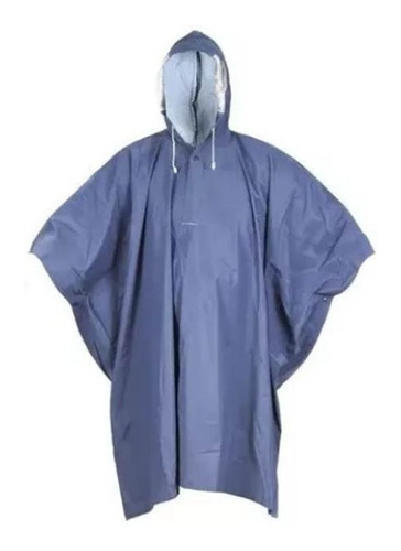 Poncho Impermeable Resistente Talla Adultos Azul Capa Lluvia