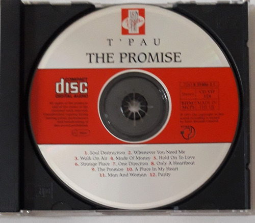 T'pau Cd The Promise (sin Carátulas) 1991 Original 