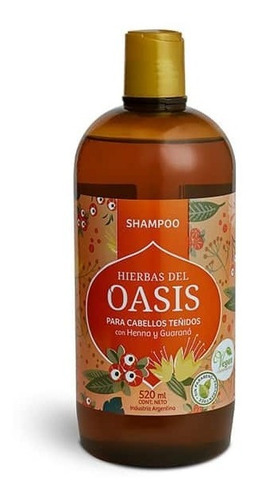 Shampoo Para Cabellos Teñidos Con Henna Y Guaraná Hierbas Del Oasis Vegan Sin Parabenos