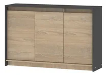 Comprar Bahiut Vajillero Aparador Modular 3 Puertas Con Estante 130cm Linea Niza Color Grigio Roble Bardolino Bajo Vajillero Moderno Dielfe Bpn130