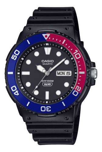Reloj Hombre Casio Mrw-230h - 44.6mm - Sumergible 100m Malla Negro Fondo 1e2