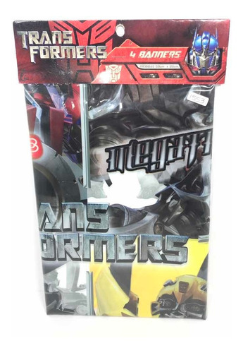 4 Letrero Banner Poster Transformers Optimus B Fiesta Decora