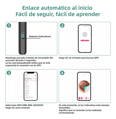 Endoscopio Cámara Inteligente Limpiador Oidos Quita Cerilla