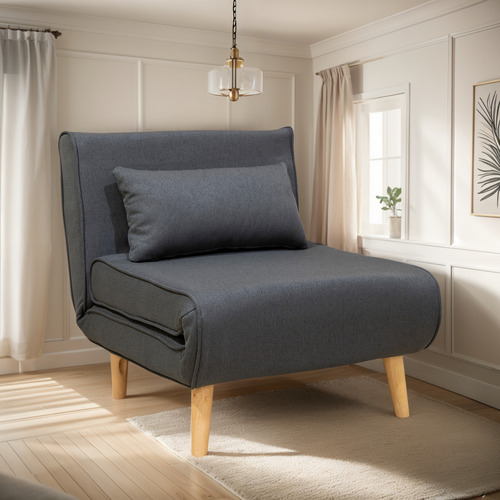 Sofá Cama Individual Sillon Reclinable Comodo Moderno Lino
