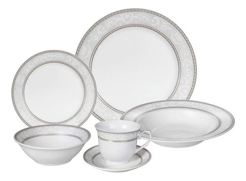 Vajilla Comedor Blanco Porcelana 24 Pz Sirena Design