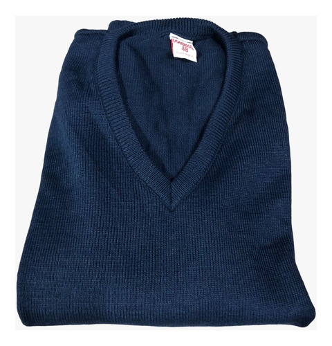 Sweater Cashmilon P/ Adulto Cuello V Col. Azul Osc. Talle 48