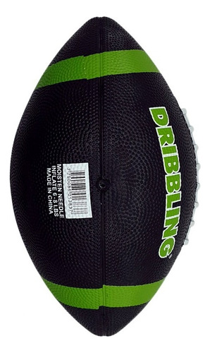 Balon Pelota Futbol Americano Juvenil - Drb Color Negro Y Verde