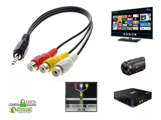 Cable Audio Video Mini Jack 3.5mm A Rca Tv Smart Box Cámaras