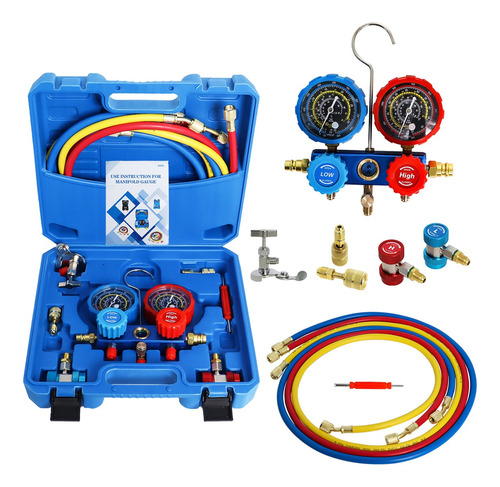 Juego Manometros Refrigeracion Manifold R22 R134 R404 R410