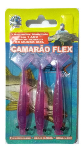 Isca Artificial Soft Camarão Flex - 8cm - Slim - P/ Robalo